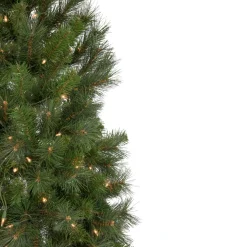 6.5' Pre-Lit Medium Beaver Pine Artificial Christmas Wall Tree, Clear Lights