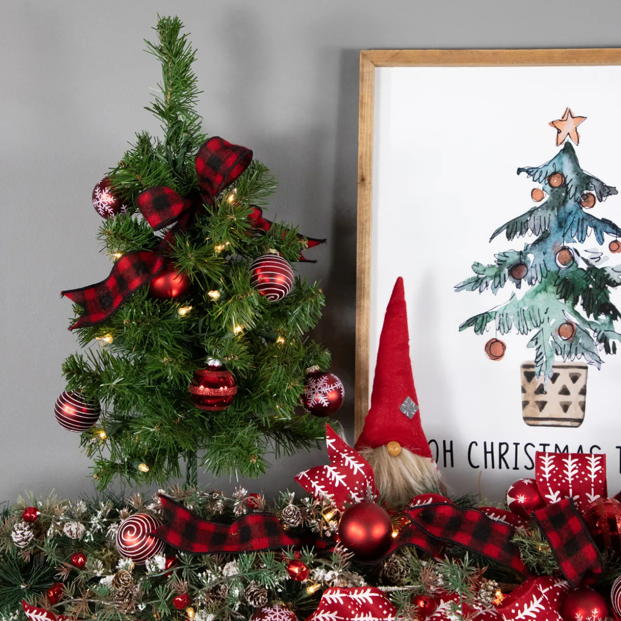 18" Pre-Lit Medium Blackwater Fir Artificial Christmas Tree, Clear Lights