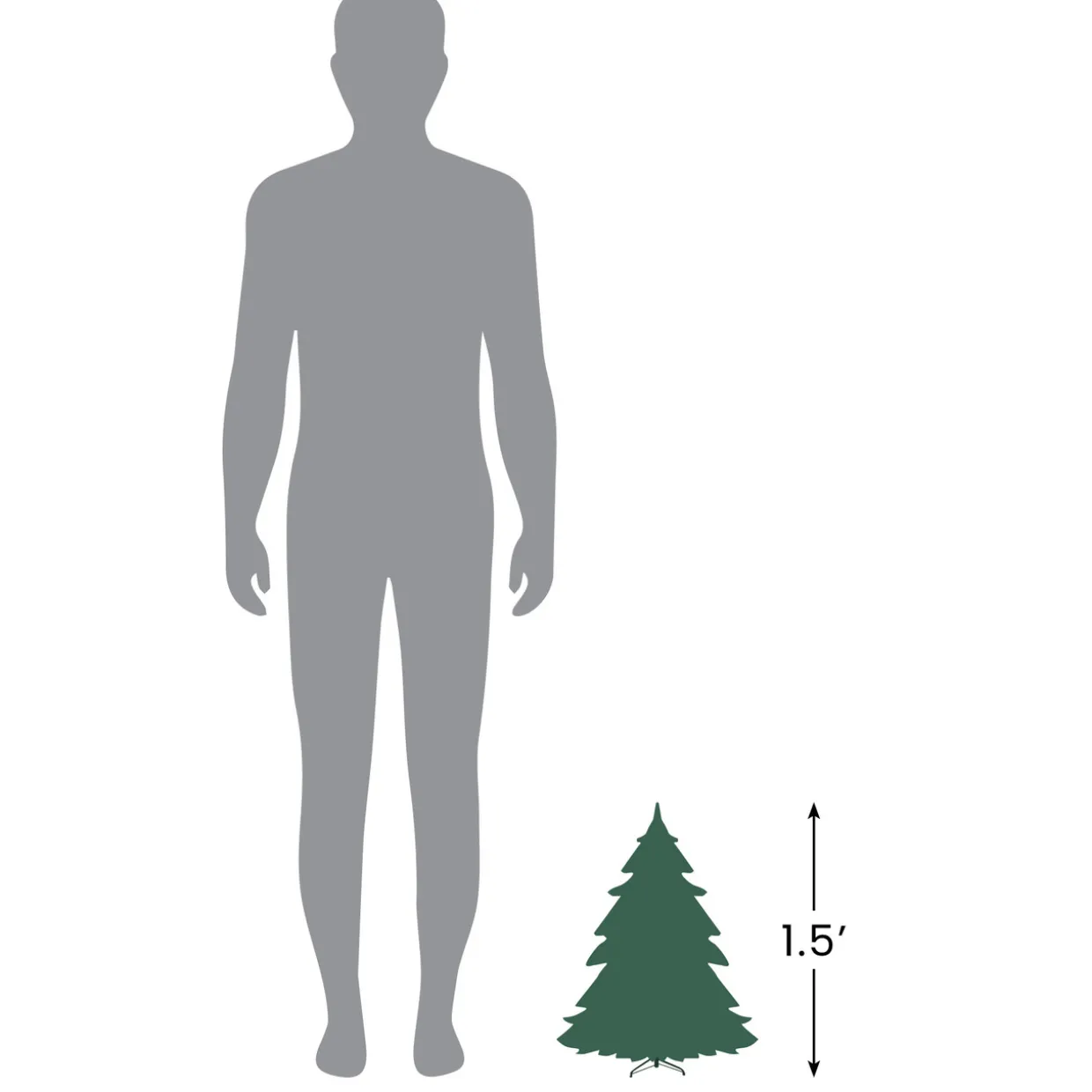 18" Pre-Lit Medium Blackwater Fir Artificial Christmas Tree, Clear Lights