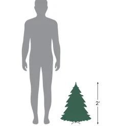 2' Pre-Lit Medium Mixed Classic Pine Artificial Christmas Tree - Warm White LED Lights