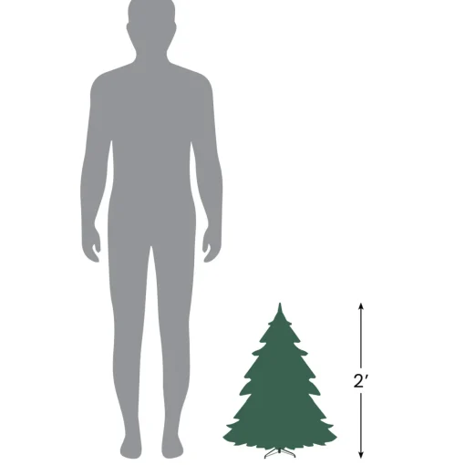 2' Pre-Lit Medium Mixed Classic Pine Artificial Christmas Tree - Warm White LED Lights