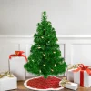 2' Pre-Lit Paradise Lime Green Tinsel Pine Artificial Christmas Tree - Clear Lights