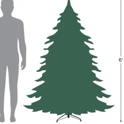 6' Pre-Lit Pencil Northern Balsam Fir Artificial Christmas Tree, Multi LED Lights