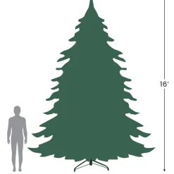 16' Pre-Lit Pendleton Spruce Slim Artificial Christmas Tree, Clear Lights