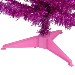 4' Pre-Lit Pink Artificial Tinsel Christmas Tree, Clear Lights