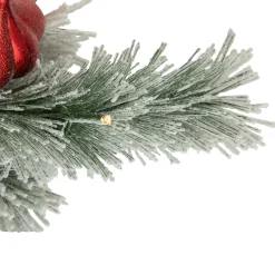 3' Pre-Lit Potted Snowy Bristle Pine Artificial Christmas Tree, Warm White LED Lights