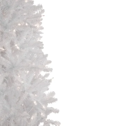 9' Pre-Lit Rapids White Pine Pencil Artificial Christmas Tree, Clear Lights