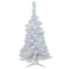 3' Pre-lit Rockport White Pine Artificial Christmas Tree, Pink Lights