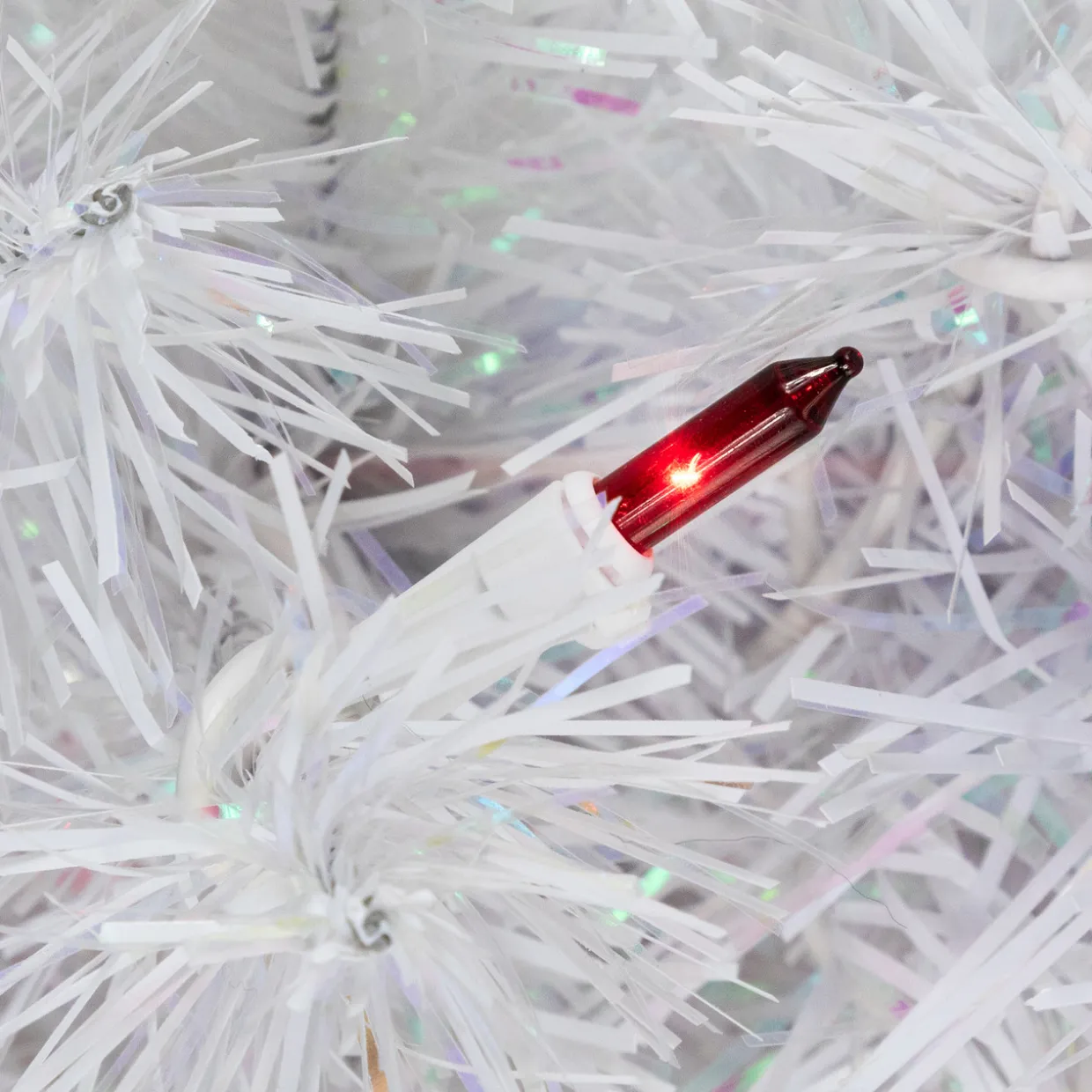 2' Pre-lit Rockport White Pine Artificial Christmas Tree, Multi Lights