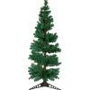 5' Pre-Lit Slim Pine Spiral Artificial Christmas Tree - Multicolor Fiber Optic Lights