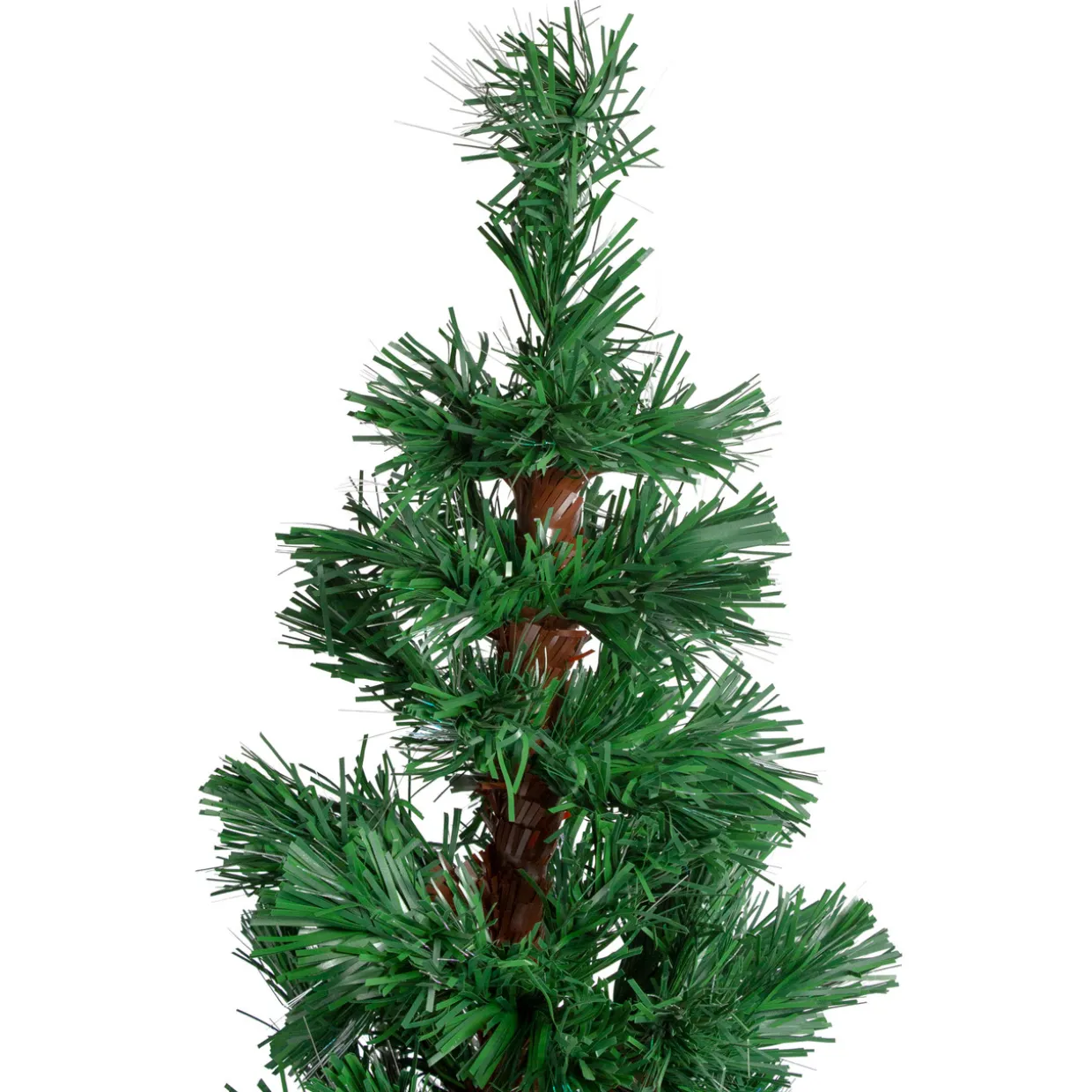 5' Pre-Lit Slim Pine Spiral Artificial Christmas Tree - Multicolor Fiber Optic Lights