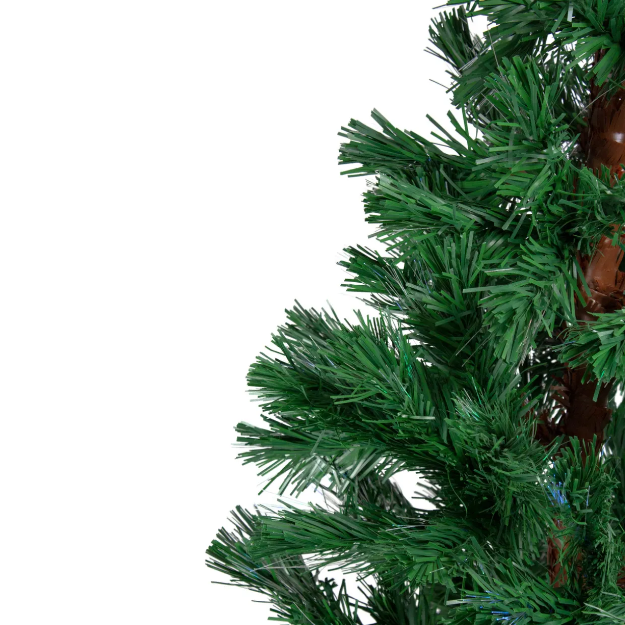 5' Pre-Lit Slim Pine Spiral Artificial Christmas Tree - Multicolor Fiber Optic Lights