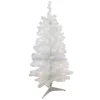 4' Pre-Lit Slim White Artificial Tinsel Christmas Tree - Clear Lights