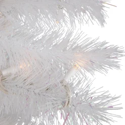 3' Pre-Lit White Alaskan Pine Artificial Christmas Tree, Warm White LED Lights