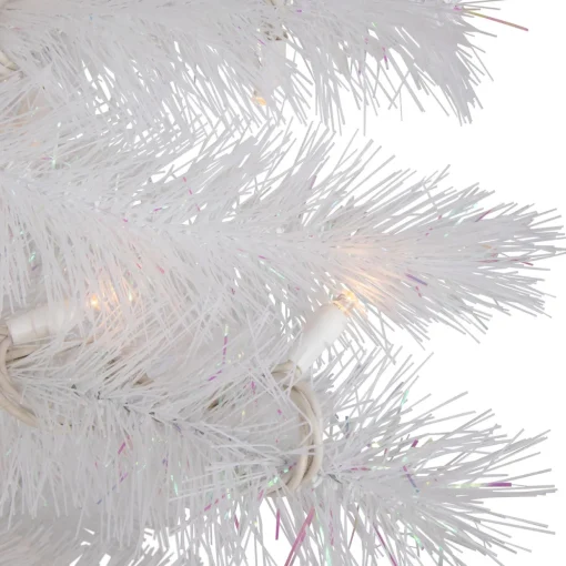 3' Pre-Lit White Alaskan Pine Artificial Christmas Tree, Warm White LED Lights