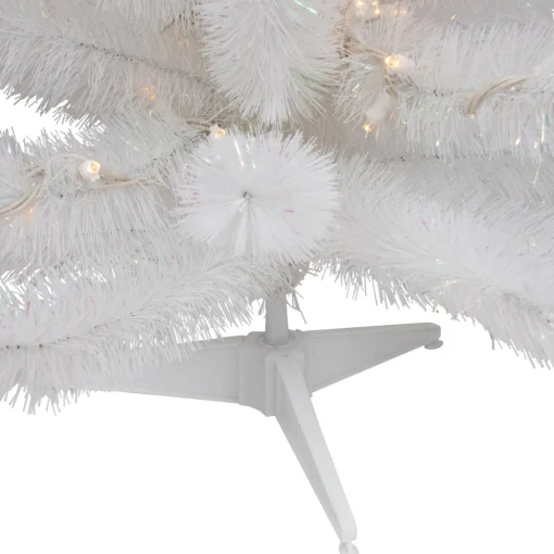 3' Pre-Lit White Alaskan Pine Artificial Christmas Tree, Warm White LED Lights