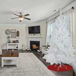 6.5' Pre-Lit White Alaskan Pine Artificial Christmas Tree, Warm White LED Lights