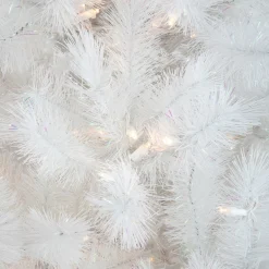 7.5' Pre-Lit White Alaskan Pine Artificial Christmas Tree, Warm White LED Lights