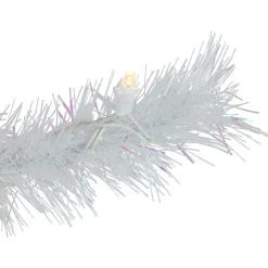 7.5' Pre-Lit White Alaskan Pine Artificial Christmas Tree, Warm White LED Lights