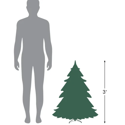 3' Pre-Lit White Fiber Optic Artificial Christmas Tree, White Lights