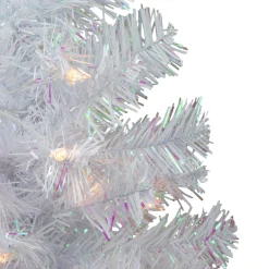 2' Pre-lit White Iridescent Pine Artificial Christmas Tree - Clear Lights