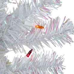 3' Pre-lit White Iridescent Pine Artificial Christmas Tree - Multi Lights