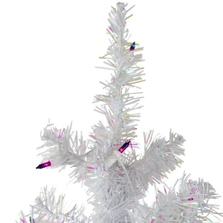 4' Pre-lit White Iridescent Pine Artificial Christmas Tree - Purple Lights