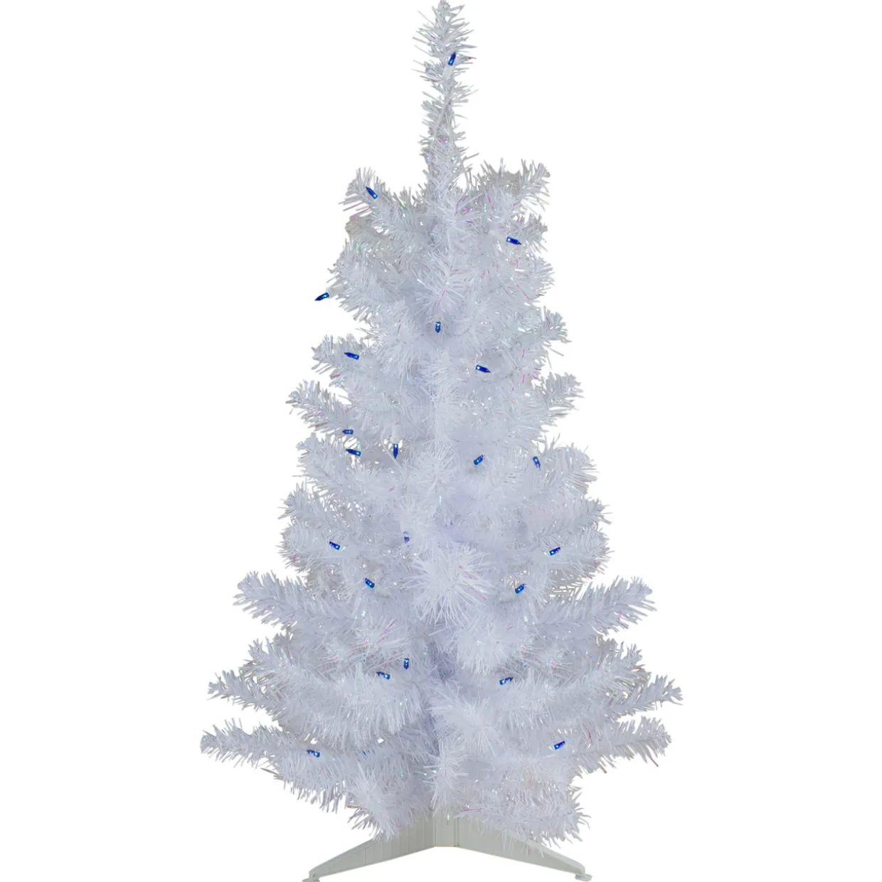 3' Pre-Lit White Pine Slim Artificial Christmas Tree - Blue Lights