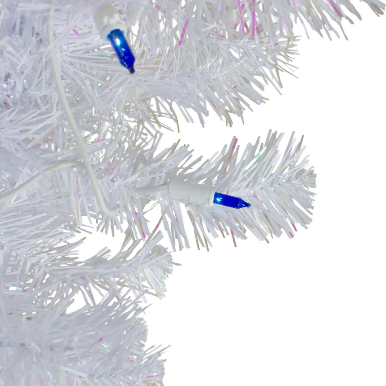 3' Pre-Lit White Pine Slim Artificial Christmas Tree - Blue Lights