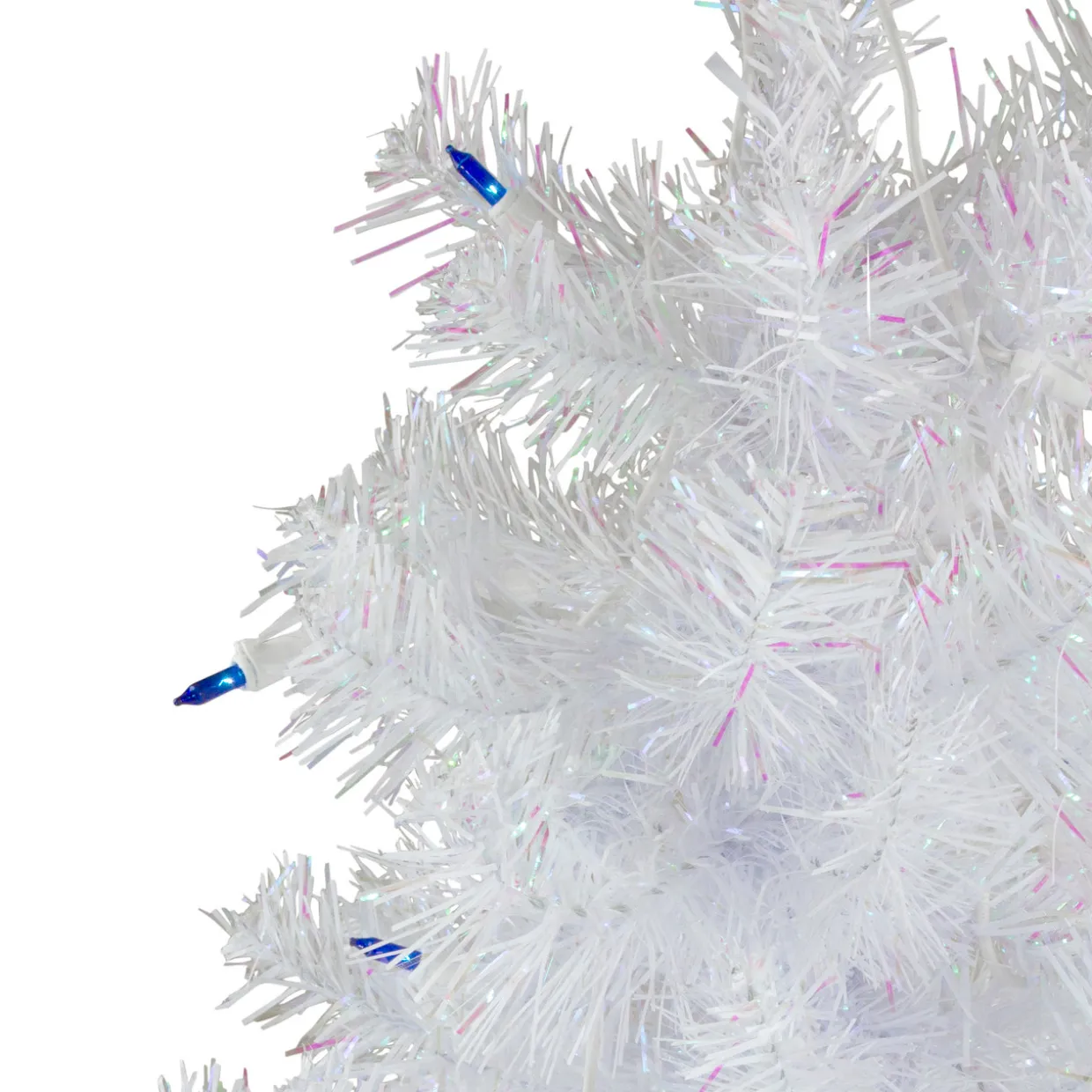 3' Pre-Lit White Pine Slim Artificial Christmas Tree - Blue Lights