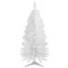 4' Pre-Lit White Pine Slim Artificial Christmas Tree - Multi Lights