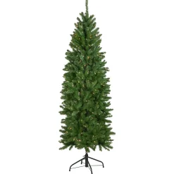 6.5' Pre-Lit White River Fir Pencil Artificial Christmas Tree, Clear Lights