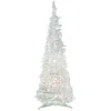 4' Pre-Lit White Tinsel Pop-Up Artificial Christmas Tree, Clear Lights