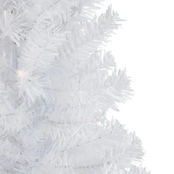 3' Pre-Lit Woodbury White Pine Slim Artificial Christmas Tree, Clear Lights