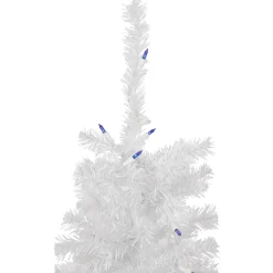 3' Pre-Lit Woodbury White Pine Slim Artificial Christmas Tree, Blue Lights