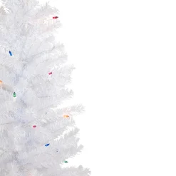 4' Pre-Lit Woodbury White Pine Slim Artificial Christmas Tree, Multi Lights