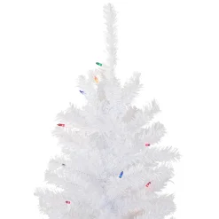 4' Pre-Lit Woodbury White Pine Slim Artificial Christmas Tree, Multi Lights