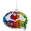 4.75" Pride 'Love is Love' Speech Bubble Glass Christmas Ornament