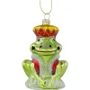 3.5" Prince Frog Glass Christmas Hanging Ornament
