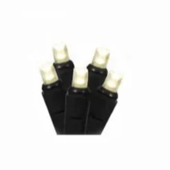 200 Pure White Cluster LED Wide Angle Christmas Lights - 20.5 ft Green Wire