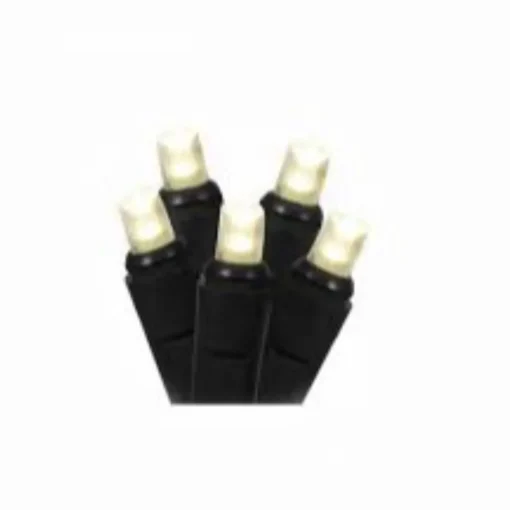 200 Pure White Cluster LED Wide Angle Christmas Lights - 20.5 ft Green Wire