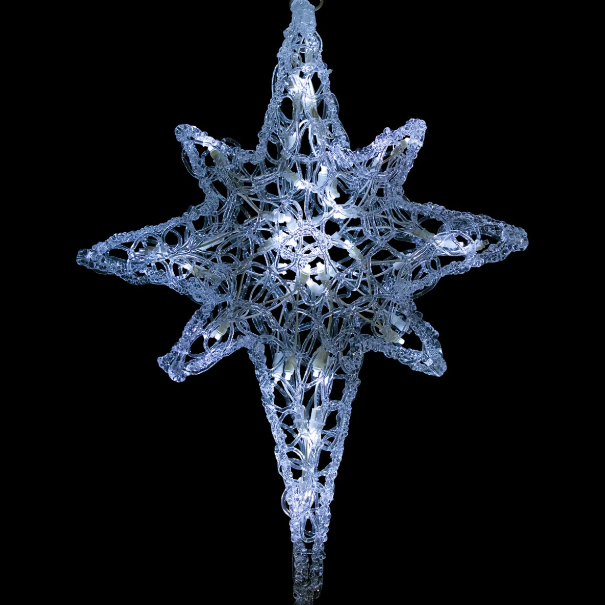 24" Pure White LED Twinkle Bethlehem Star Hanging Christmas Decoration