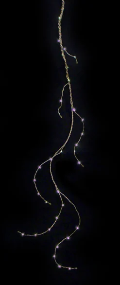 36 Purple LED Angel Tear Drop Branch Christmas Lights - 4.3 ft Silver and Bronze Wire