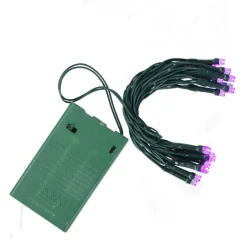 20 Purple LED Wide Angle Mini Christmas Lights - 6.25 ft Green Wire
