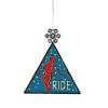 3.75" Red and Blue Ride Ski Triangular Charm Christmas Ornament