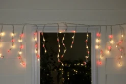150 Red and Clear Mini Icicle Christmas Lights - 8.75 ft White Wire