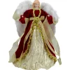 14" Red and Gold Traditional Angel Christmas Tree Topper - Unlit