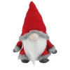 13" Red and Gray Sitting Santa Christmas Gnome with Faux Fur Trim
