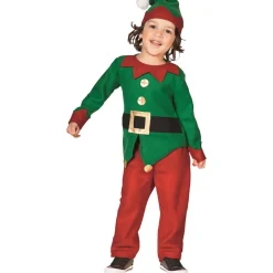 24" Red and Green Elf Boy's Costume With a Christmas Santa Hat - 4-6 Years