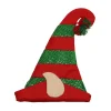 22" Red and Green Striped Sequin Unisex Adult Christmas Elf Hat - One Size